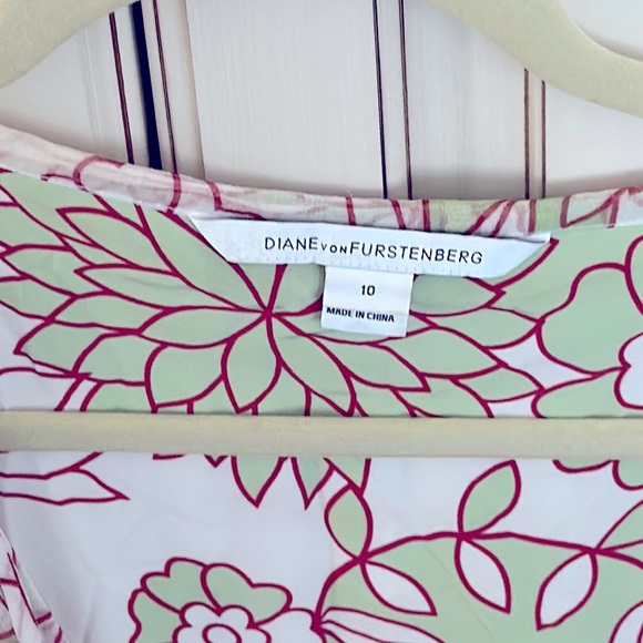 DIANE VON FURSTENBERG Iniko Silk Floral Print Dress Size US 10 - Picture 8 of 16
